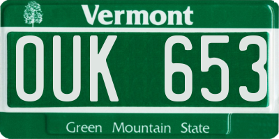 VT license plate OUK653