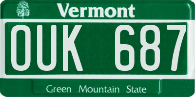 VT license plate OUK687