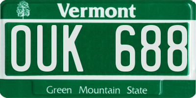 VT license plate OUK688