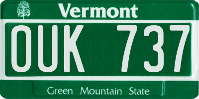 VT license plate OUK737