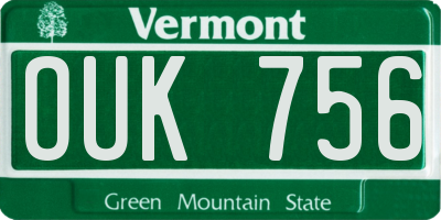 VT license plate OUK756