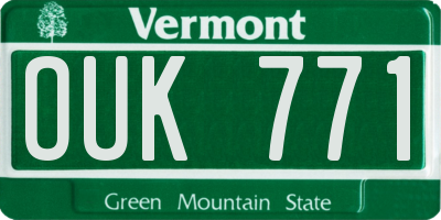VT license plate OUK771