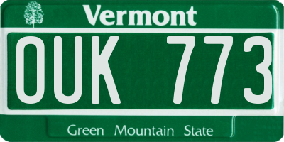 VT license plate OUK773
