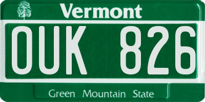 VT license plate OUK826