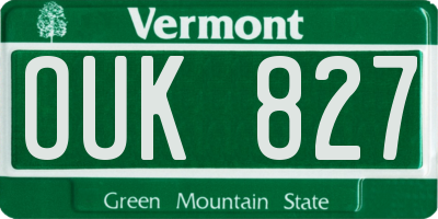 VT license plate OUK827