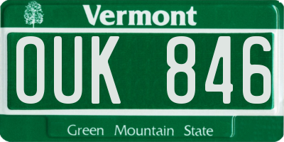 VT license plate OUK846