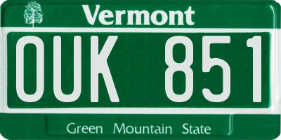 VT license plate OUK851