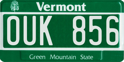 VT license plate OUK856