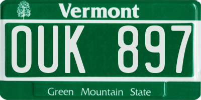 VT license plate OUK897