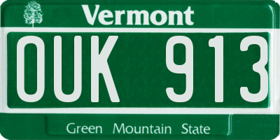 VT license plate OUK913
