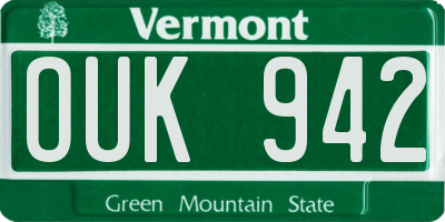VT license plate OUK942