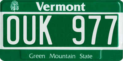 VT license plate OUK977