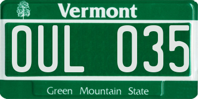 VT license plate OUL035
