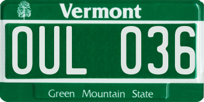 VT license plate OUL036