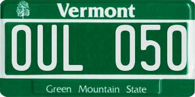 VT license plate OUL050