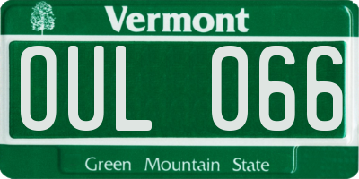 VT license plate OUL066