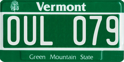 VT license plate OUL079