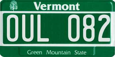 VT license plate OUL082