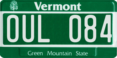 VT license plate OUL084