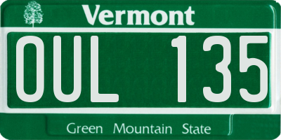 VT license plate OUL135
