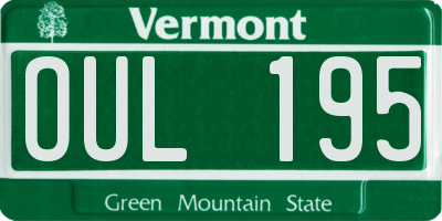VT license plate OUL195