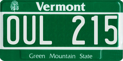 VT license plate OUL215