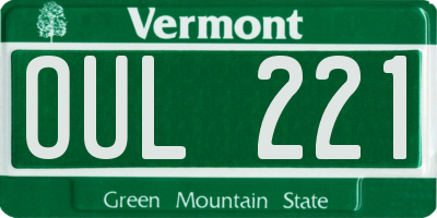 VT license plate OUL221