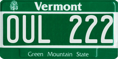 VT license plate OUL222