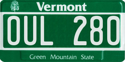 VT license plate OUL280