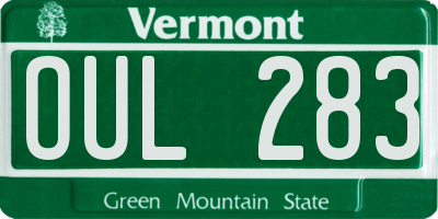 VT license plate OUL283