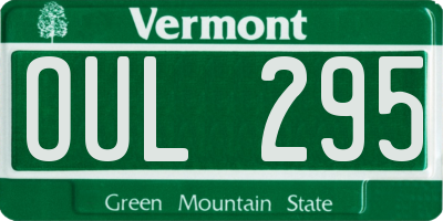 VT license plate OUL295