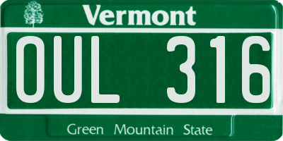VT license plate OUL316