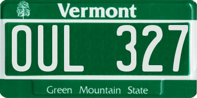 VT license plate OUL327