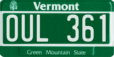 VT license plate OUL361