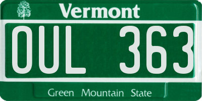 VT license plate OUL363