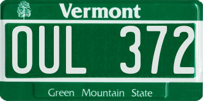 VT license plate OUL372
