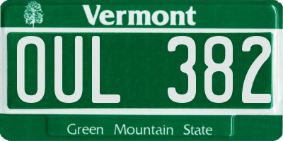 VT license plate OUL382