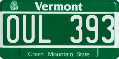 VT license plate OUL393