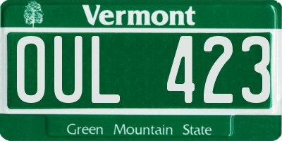 VT license plate OUL423