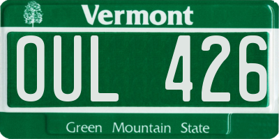VT license plate OUL426