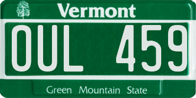 VT license plate OUL459