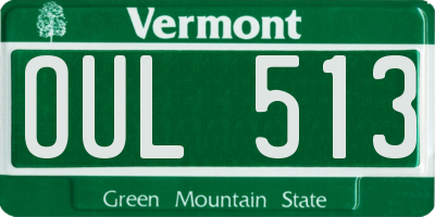 VT license plate OUL513