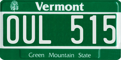 VT license plate OUL515