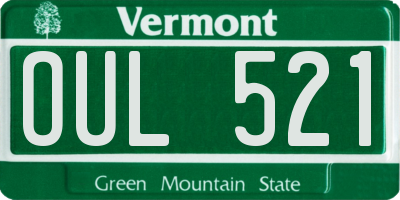 VT license plate OUL521