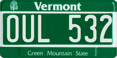 VT license plate OUL532