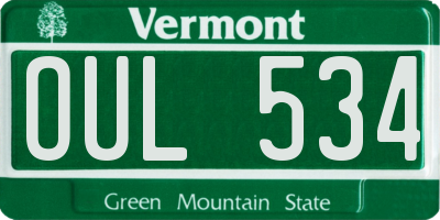 VT license plate OUL534