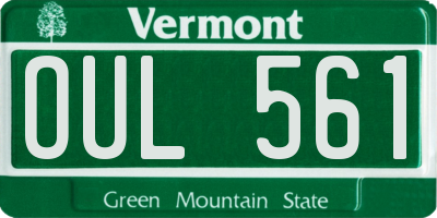 VT license plate OUL561