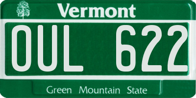 VT license plate OUL622