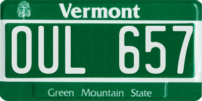 VT license plate OUL657