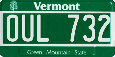 VT license plate OUL732